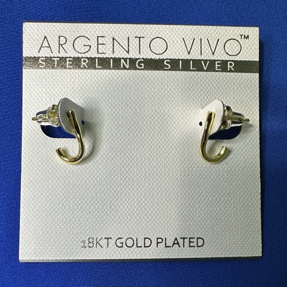 🎉 4/ $25 18K gold plated earrings, Argento Vivo - Picture 4 of 6
